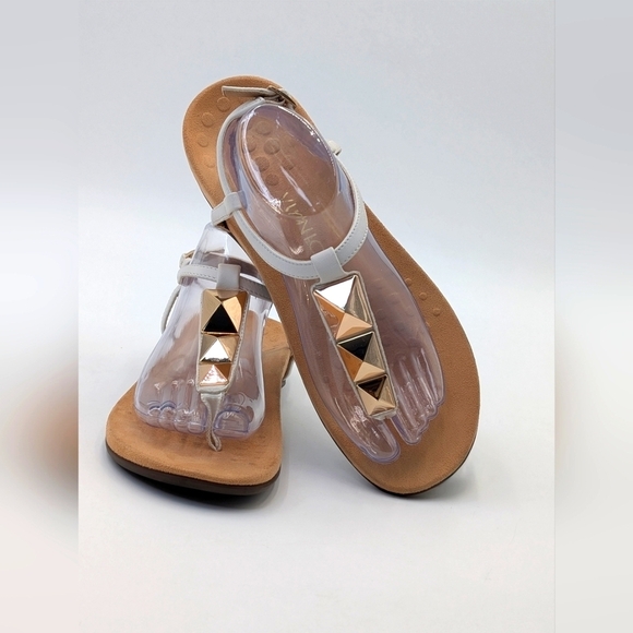 Vionic Nala Gold Embellished Flat T-Strap Sandal Orthaheel Technology Size 10 - Picture 7 of 17